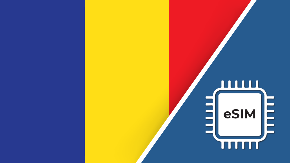 Chad eSIM – Travel connectivity for Chad. Image featuring the Chad flag and an eSIM icon.