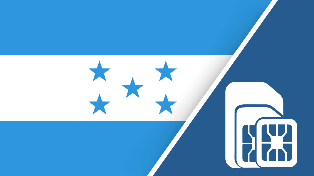 Honduras SIM Card – Travel connectivity for Honduras. Image featuring the Honduras flag and a SIM card icon.