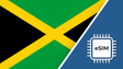 Jamaica eSIM – Travel connectivity for Jamaica. Image featuring the Jamaican flag and an eSIM icon