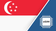 Singapore eSIM – Travel connectivity for Singapore. Image featuring the Singapore flag and an eSIM icon.
