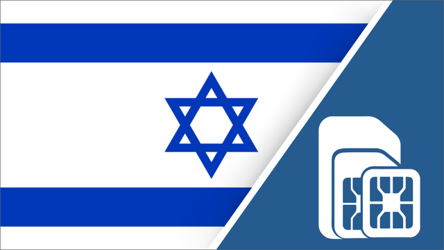 Israel SIM card – Travel connectivity for Israel. Image featuring the Israel flag and a SIM card icon.