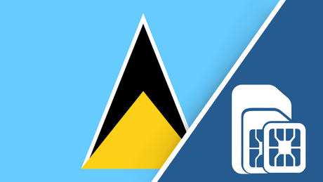 Saint Lucia SIM Card – Travel connectivity for Saint Lucia. Image featuring the Saint Lucia flag and a SIM card icon.